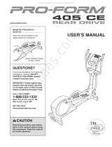 Pro-Form 405 CE READ DRIVE User manual