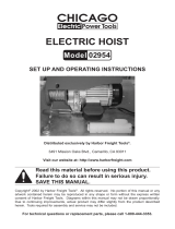 Chicago Electric 02954 Set Up And Operating Instructions Manual