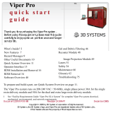 3D Systems Viper Pro SLA iPro 9000 Quick start guide