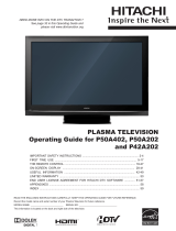 Hitachi P50A202 - 50" Plasma TV User manual