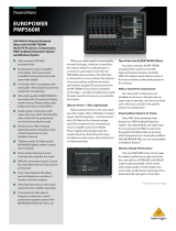 Behringer EUROPOWER PMP560M Quick start guide