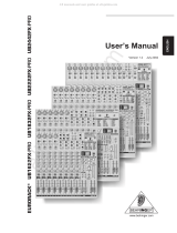 Behringer EURORACK UB2222FX-PRO User manual