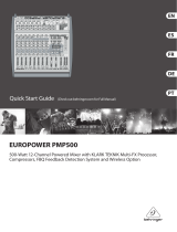 Behringer EUROPOWER PMP500 Quick start guide