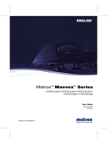 Matrox 6150 Encoder User manual