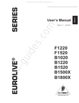 Behringer Eurolive F1220 User manual