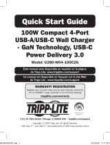 Tripp Lite 100W Compact 4-Port USB-A/USB-C Wall Charger - GaN Technology, USB-C Power Delivery 3.0 Owner's manual