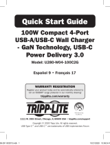 Tripp Lite 100W Compact 4-Port USB-A/USB-C Wall Charger - GaN Technology, USB-C Power Delivery 3.0 Owner's manual