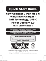 Tripp Lite 68W Compact 2-Port USB-C Wall/Travel Charger - GaN Technology, USB-C Power Delivery 3.0 Owner's manual
