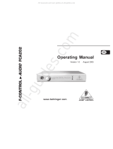 Behringer F-Control Audio FCA202 Operating instructions