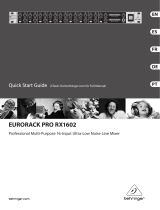 Behringer EURORACK PRO RX1602 Quick start guide