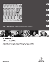 Behringer Eurorack UB1222FX-PRO Quick start guide