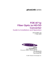 Miranda PicoLink Series FOE-871p Manual To Installation And Operation