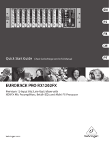 Behringer EURORACK PRO RX1202FX Quick start guide