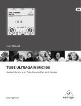 Behringer Tube Ultragain MIC100 User manual