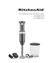 KitchenAid Cordless Hand Blender KHBBV53/KHBBV83 User manual