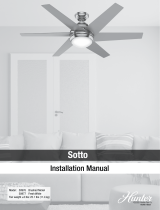 Hunter 50976/50977 Sotto 52 Inch Brushed Nickel Ceiling Fan User manual