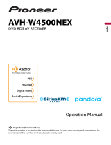 Pioneer AVH-W4500NEX DVD RDS AV RECEIVER User manual