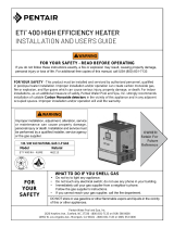 Pentair ETi 400 High Efficiency Heater User manual