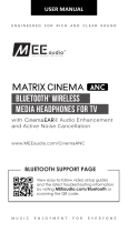 Mee Audio MATRIX CINEMA ANC Bluetooth Wireless Media Headphones For TV User manual