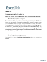 ExcelTek Garage Door Opener Programming Operating instructions