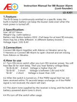 AEO LS-XJ01 BB Buzzer Alarm Instraction Owner's manual
