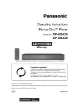 Panasonic DP-UB420/ DP-UB320 Blu-ray Disc Player User manual