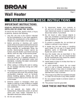 Broan Wall Heater 192/194/198 User manual