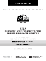 Mee Audio BTC2 Bluetooth Wireless Adapter Cable For In-Ear Monitors User manual