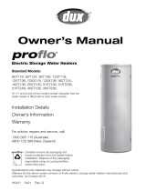 Dux Proflo Electric Storage Water Heaters User manual