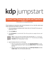 kdp jumpstart Format Your Manuscript (eBook and Paperback) Owner's manual