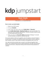kdp jumpstart Book Details Owner's manual