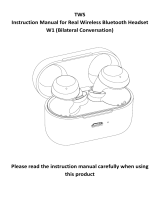 Earbuds TWS W1 Real Wireless Bluetooth Headset User manual