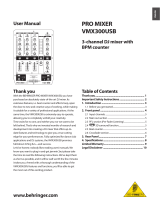 Behringer PRO MIXER VMX300USB User manual