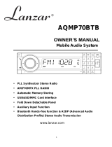 Lanzar AQMP70BTB Owner's manual