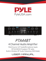 Pyle 4 Channel Audio Amplifier Built-in Wireless BT Audio Streaming User manual