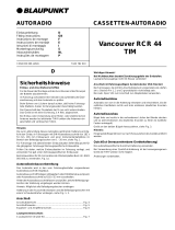 Blaupunkt VANCOUVER RCR 44 TIM Owner's manual