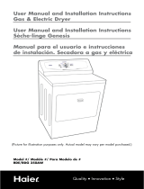 Haier RDE350AW - 6.5 Cu. Ft. Electric Dryer User manual