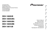 Pioneer DEH-1800UBA User manual