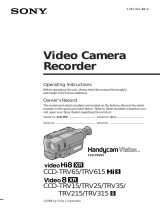 Sony TRV615 User manual