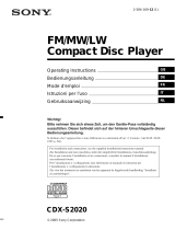 Sony CDX-S2020 Owner's manual