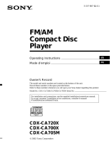 Sony CDX-CA705M User manual
