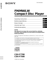 Sony CDX-F7500 Owner's manual