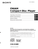 Sony CDX-R30M Owner's manual