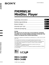 Sony MDX-CA680X Owner's manual