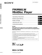 Sony MDX-CA790X User manual