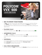 Polycom VVX 600 series Quick User Manual