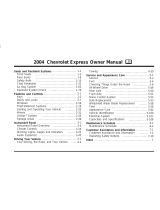 Chevrolet Express 2004 Owner's manual