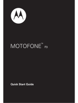 Motorola MOTOFONE F3 Quick start guide