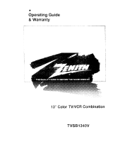 Zenith TVSB1340V Operating Manual & Warranty