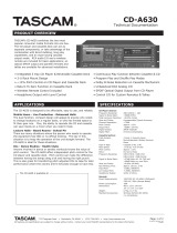 Tascam CD-A630 User manual